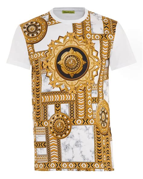 mens versace mantas fit print white jeans|Slim.